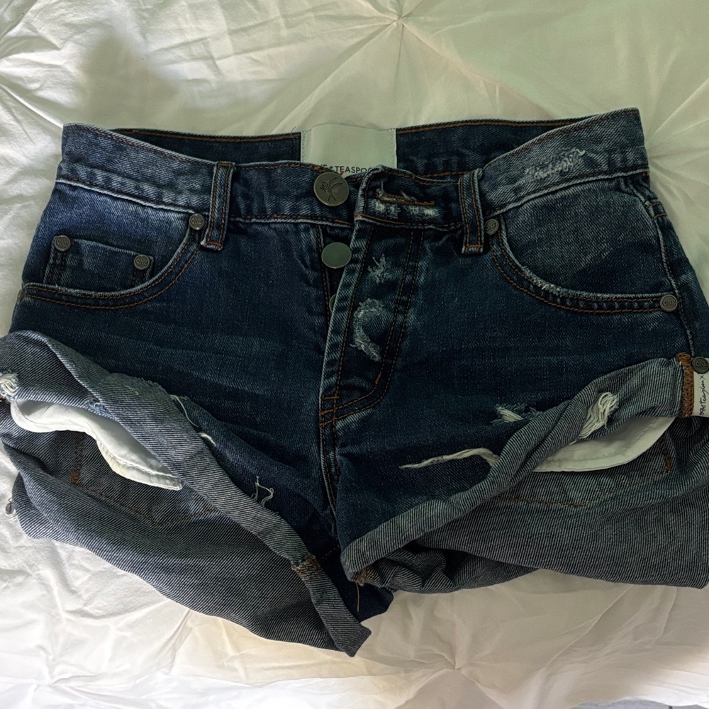 One Teaspoon Dark Blue Jean Shorts